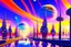 Placeholder: Epic futuristic street, exoplanet in the sky, impressionism painting