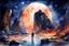 Placeholder: rocks, mountains, sci-fi, fantasy, night, watercolor paintings