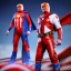 Placeholder: Realistic image of Donald trump super hero, retro style, watchmen style, red and blue colors, white stars, suspenders, latex material, 80s, vibrant color, highly detailed, sky background, concept art, unreal engine 5, god rays, ray tracing, RTX, lumen lighting, ultra detail, volumetric lighting, 3d, finely drawn, high definition, high resolution.