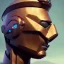 Placeholder: Robot cute profile head portrait, warrior costume, village, meditation, 8k quality