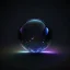 Placeholder: 3d holographic sphere shape isolated on infinite dark background, glow, glass effect, 4k. sober. fintech