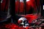 Placeholder: city of the dead, dead red forest, vampire skull, realistic image, photographic image