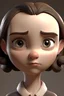 Placeholder: 3d cartoon young Nathalie Portman, pouting, cute, front view