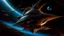 Placeholder: "Envision a space fighter, inspired by the surrealistic whimsy and intricate detail of Rodney Matthews' artwork. Amid the cosmos shimmering with alien hues, the warrior navigates among the starlit void, cloaked in a spacecraft as unpredictable and vivid as a dream. It is a paradox of delicate fantasy and formidable technology, its silhouette pulsing with extraordinary power yet draped with cosmic elegance. Capture this enigma, this tamer of untamed galaxies, through the prism of Matthews'