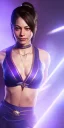 Placeholder: kristin kreuk face, chun li clothes, portrait busty and face, wearing blue dress, light effects, particles,