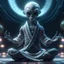 Placeholder: Alien wearing kimono doing yoga, intricate background, 8k octane rendered, unreal engine 5, high contrast, high resolution, cinematic lights, masterpiece, photorealistic, 3d