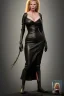 Placeholder: Kim Basinger in black leather gown, evil,energetic, villain, busty, cleavage, curvy, angry, happy, stern look. character design by cory loftis, fenghua zhong, ryohei hase, ismail inceoglu and ruan jia. unreal engine 5, artistic lighting, highly detailed, photorealistic, fantasy