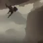 Placeholder: man going off a cliff