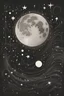 Placeholder: Abstract drawing of the moon and stars