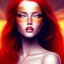 Placeholder: portrait of beautiful women with red hair in front of great pyramids