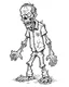 Placeholder: cartoon zombie, coloring image, full body (((((white background))))), only use an outline., real style, line art, white color, clean line art, white background, Sketch style