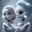 Placeholder: extrem tim burton style of the evil stepsisters, sharp focus, photorealistic eyes