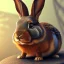 Placeholder: steampunk rabbit, extremely detailed, UHD, 8k,The close-up camera effect,sharp focus,perfect, background forest,position,hyperphotorealistic