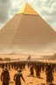 Placeholder: Laborers toil endlessly under the Pharaoh’s orders, building a massive golden pyramid in the desert. The scene highlights their exhaustion and despair, contrasted with the grandeur of the structure.