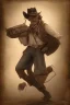 Placeholder: drunk runner without cloth old cowboy