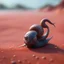 Placeholder: elongated female ninja snail witch on the red sand beach ,bokeh like f/0.8, tilt-shift lens 8k, high detail, smooth render, down-light, unreal engine