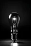 Placeholder: incandescent light bulb in interior black and white Realistic