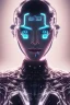 Placeholder: cyberpunk, head, smile women, portrai, face cry, black eyes, tron, cyborg, robot, cyborg, white hair, seven , perfekt, real, dream, hr giger