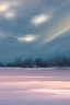 Placeholder: snow, sky with starts, simple paint landscape background