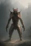 Placeholder: Tiefing assassin character crouching, yellow eyes, dark hair, dark armor, waist up portrait, Demonic tail, hyperrealistic, intricate details, insanely detailed, cityscape background, natural lighting