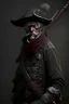 Placeholder: 70 years old victorian bloodborne soldier with a musket, bandana and scally cap