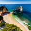 Placeholder: Coastal Algarve, Portugal,aerial view,extremely detailed digital painting, high resolution,8k, realistic, beautiful, volumetric lighting, mystical colors ,perfectly centered image, perfect composition, rim light, beautiful lighting,masterpiece, stunning scene, raytracing, anatomically correct, in the style Van Gogh and robert e howard and Ken Kelley and Ohrai Noriyoshi and Simon Bisley and tomzj1.