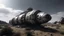 Placeholder: Sleek Cargo Spaceship Sitting In A Ruined Landscape