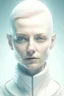 Placeholder: Portrait of a futuristic woman, creamy colors, Albanian, no hair