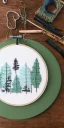 Placeholder: foggy forest embroidery hoop