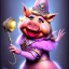 Placeholder: romantic fantasy spray painting, miss piggy and drummer beast