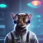 Placeholder: Gato DJ cyberpunk