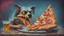 Placeholder: chupacabra with pizza for paws