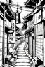 Placeholder: Japanese alleys, line arts