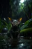 Placeholder: cat bat won the dark clouds, portrait in weird waterfall in moist swamp planet , photo-realistic, shot on Hasselblad h6d-400c, zeiss prime lens, bokeh like f/0.8, tilt-shift lens 8k, high detail, smooth render, down-light, unreal eng