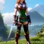 Placeholder: realistic, hyper detailed, stunningly beautiful 16 year old teen girl, long ginger hair, green eyes, medium freckles, full lips, revealing leather armour, full body and head, c-cup breasts, stern expression, full frame, petite, ignore NSFW, shortbow, quiver on hip