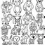 Placeholder: black and white drawing of animals, outlined art bold, coloring book page for kids, simple classic cartoon style, 2D v4 q2