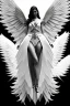 Placeholder: angel, demon, angel demon hybrid, half angel, half demon, black angel wings, white demon wings, black and white, balance, horns, armor, noble clothes, black and white armor, black and white clothes