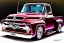 Placeholder: a true-to-life 1956 ford f100, classic wheels, centered, intricate, extreme detailed, photorealism, center view, suburb background, pivot on ford, pen and color marker, painting by cheryl kelley