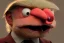 Placeholder: Angry muppet trump in suit, no tongue, looking forward, face, smaller, round puffball nose, eyebrows, no nose