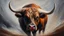 Placeholder: dangerous bull oil painting