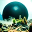 Placeholder: A striking quality Kodak photograph captures a wasteland with monsters and group of plants, creepy, details of the dust very accentuated, glossy organic mass, adorned with minerals and rocks. Bathed in intense light, eerie, Max Ernst style, black sun, fog