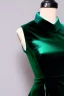 Placeholder: dark green velvet Necklace Mannequin Stand on a luxury table