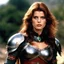 Placeholder: [high res 24k photo] Nastassja Kinski is a fierce warrior, blending the ferocity of Red Sonja with the seductive allure of Lilith, Queen of Vampires. With her hair cascading down her back, her piercing emerald eyes reflect both strength and an enigmatic depth. Clad in dark leather armor adorned with ancient symbols, she moves with an agility that belies her formidable power. Haunted by a tragic past, she wields a dual-edged sword, its blade inscribed with runes that pulse with dark energy. Nast