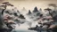 Placeholder: chinese painting, relaxation, luxury, dream world, calm beauty, symmetry, fantasy world, magic, beautiful composition, exquisite detail, 80mm lens