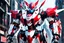 Placeholder: big robot with red and white color schemes, in the style of fairy academia, hard-edge style, agfa vista, dynamic pose, oshare kei, hurufiyya, rtx, close picture, intricate details, highly detailed, high details, detailed portrait, masterpiece,ultra detailed, ultra quality