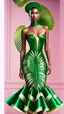 Placeholder: 1mannequin, pageant dress, dress inspired by fan palm, pan palm, beautiful, flowing, green, elegant, full body frame, full body, hd, ultra realistic, dress displayed in the mannequin