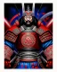 Placeholder: Samurai man intricate ink art hyper-detailed full frontal view maximalist red blue 4k