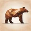 Placeholder: sharp lines silhouette of a brown bear, letterpress style 2d lowpoly lookalike, minimalistic high contrast pencil art