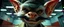 Placeholder: anime, airbrush and pen outline, french art mustache , extreme close up on cheeky fluffy weasel hairy goblin military prison guard news anchor elf family scumbag in the style of Escher and Giger and Fallout 4, pinhole cam, airbrush 3d rendering, on tv screen:A five-second cinematic single take in a clean industrial presentation hall.
