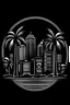 Placeholder: all black logo with big buildings and palm trees in the back